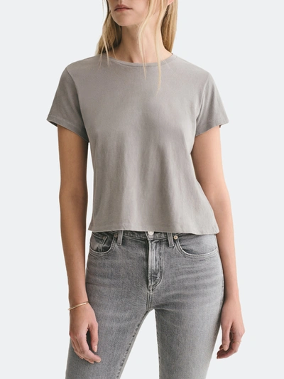 Agolde Linda Boxy Cotton T-shirt In Zinc