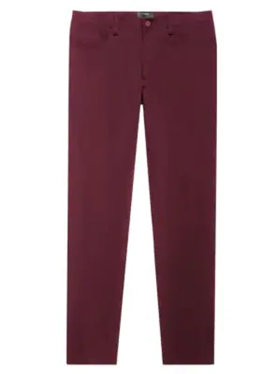 Theory Tech Raffi Compact Straight Slim Fit Ponte Pants In Chianti