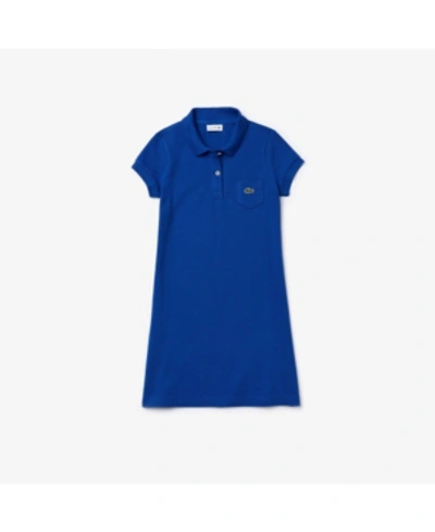 Lacoste Girls' Short-sleeve Petit Pique Polo Dress - Little Kid, Big Kid In Navy