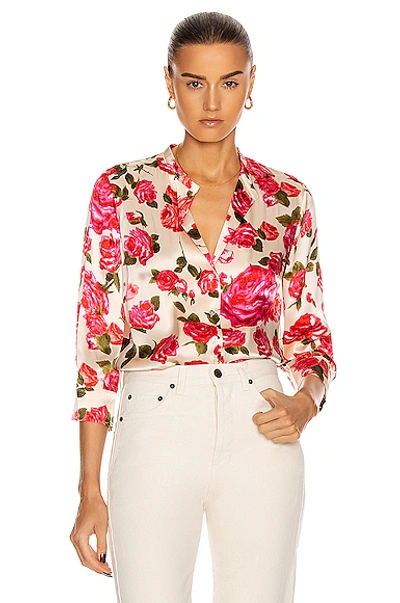 L Agence L'agence Aoki Floral Blouse In Dawn & Rosewood