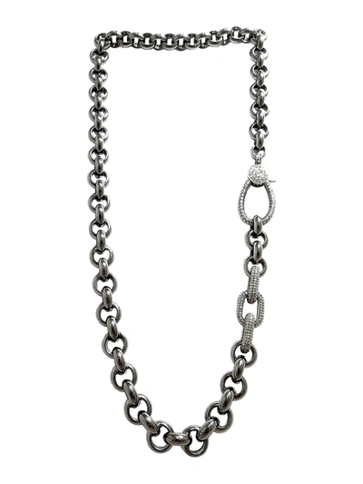 Nina Gilin Women's Black Rhodium-plated & Diamond Link Necklace