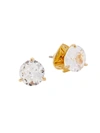 Kate Spade Brilliant Statements Cubic Zirconia Trio-prong Stud Earrings In Gold