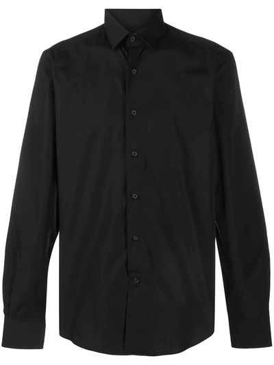 Lanvin Pointed-collar Button-up Shirt In Black