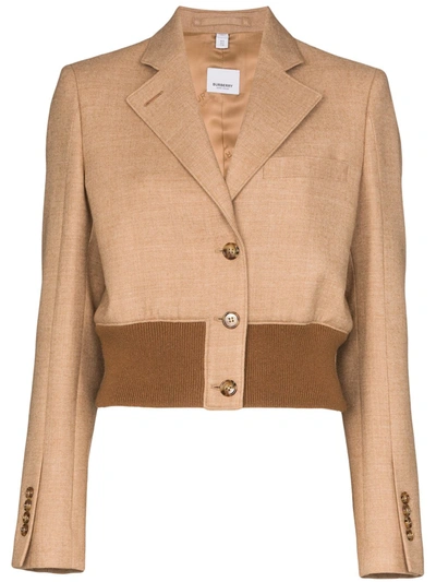 Burberry Sandrine Cropped Blazer In 棕色