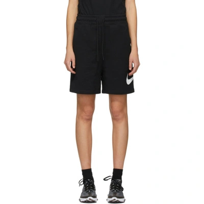 Nike Sportswear Swoosh French Terry Shorts In 010 Black