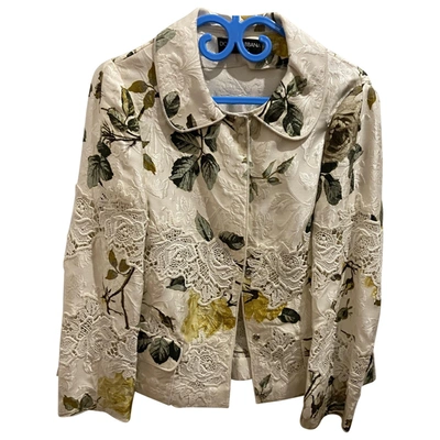 Pre-owned Dolce & Gabbana Silk Short Vest In Ecru