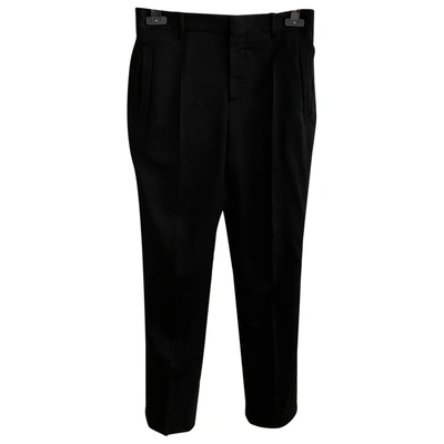 Pre-owned Givenchy Wool Straight Pants In Black