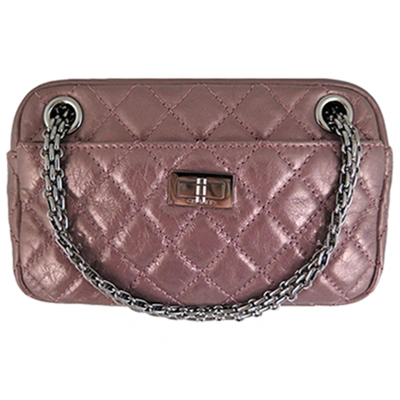 Pre-owned Chanel Camera Leather Handbag In Purple