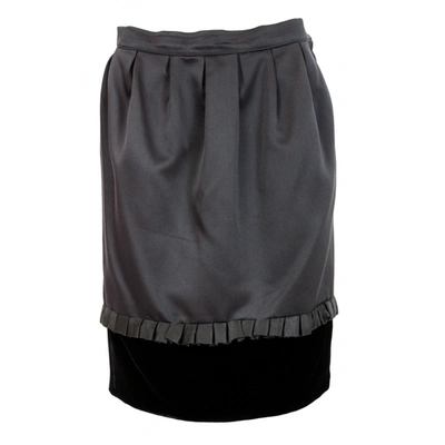 Pre-owned Valentino Velvet Mid-length Skirt In Black