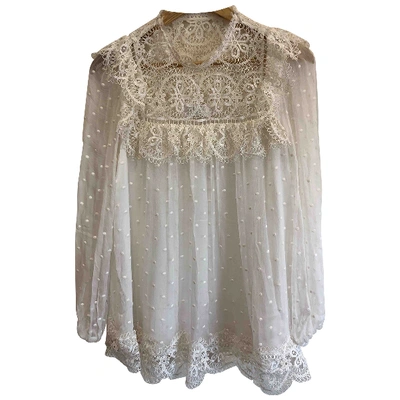 Pre-owned Zimmermann White Lace  Top