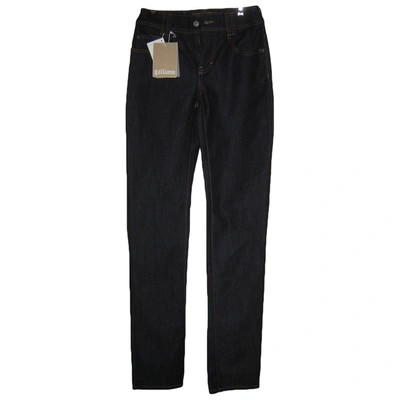 Pre-owned John Galliano Straight Jeans In Navy