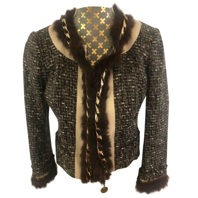 Pre-owned Elisabetta Franchi Wool Jacket In Brown