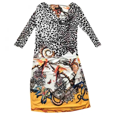 Pre-owned Roberto Cavalli Silk Mid-length Dress In Multicolour