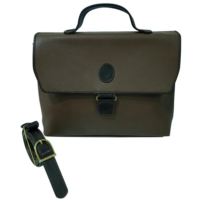 Pre-owned Trussardi Leather Satchel In Brown
