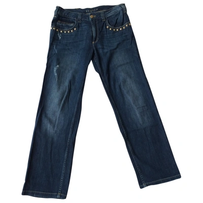 Pre-owned Sandro Blue Cotton - Elasthane Jeans