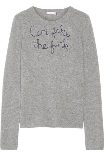 Lingua Franca Can't Fake The Funk Embroidered Cashmere Sweater