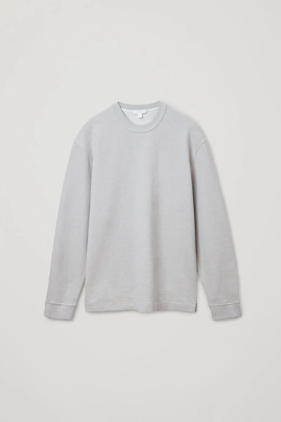 Cos Organic Cotton Crew Sweatshirt In Beige