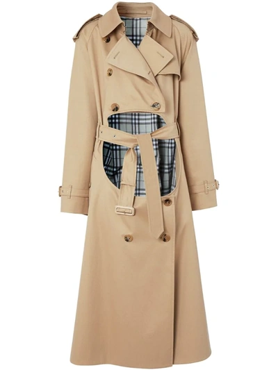 Burberry Step-through Trench Coat In Neutrals