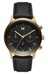 Mvmt Women's Chronograph Duet Black Leather Strap Watch 38mm In Black/ Gold