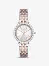 Michael Kors Darci Three-hand Two-tone Stainless Steel Watch In Silver