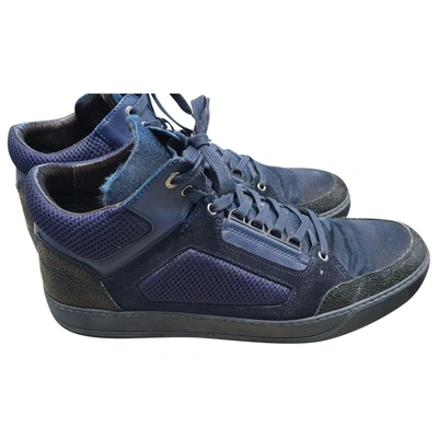 Pre-owned Lanvin Cloth High Trainers In Blue