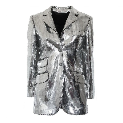 Pre-owned Moschino Glitter Jacket In Silver