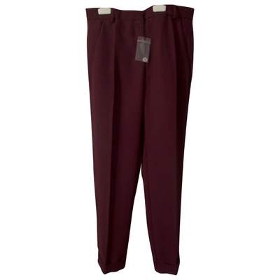 Pre-owned Carven Burgundy Trousers