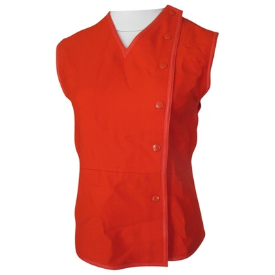Pre-owned Courrèges Wool Short Vest In Orange