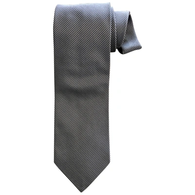 Pre-owned Ferragamo Silk Tie In Grey