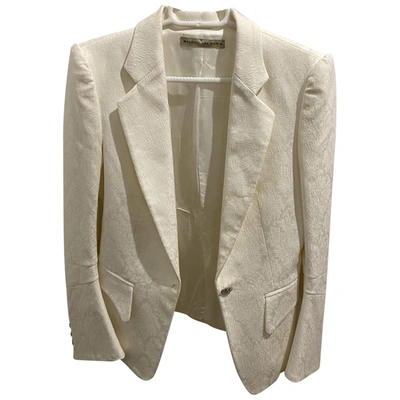 Pre-owned Balenciaga Silk Suit Jacket In Beige