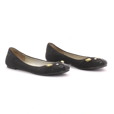 Pre-owned Marc Jacobs Black Suede Ballet Flats