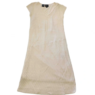 Pre-owned Dkny Mid-length Dress In White