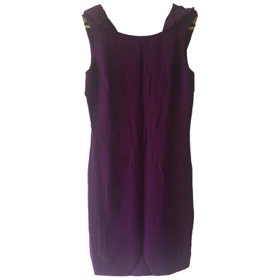 Pre-owned Marchesa Notte Silk Mid-length Dress In Purple