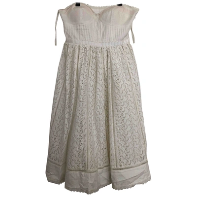 Pre-owned Tibi Mid-length Dress In Ecru