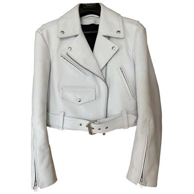 Pre-owned Calvin Klein 205w39nyc Leather Jacket In White