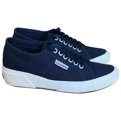 Pre-owned Superga Cloth Trainers In Navy