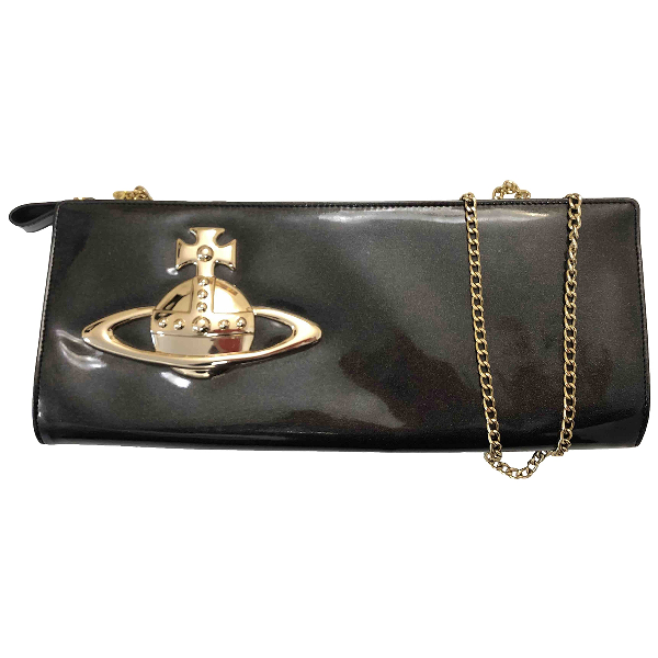 Pre-Owned Vivienne Westwood Black Patent Leather Clutch Bag | ModeSens