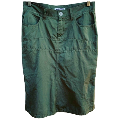 Pre-owned Jil Sander Silk Skirt In Green