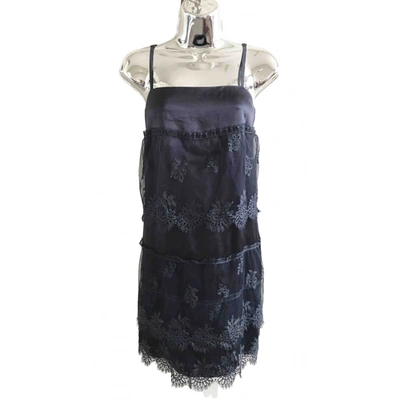 Pre-owned Stella Mccartney Silk Mini Dress In Blue