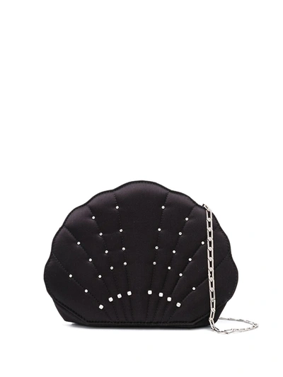 Les Petits Joueurs Crystal-embellished Shell Clutch In Black