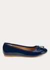 Polo Ralph Lauren Kids' Nellie Leather Ballet Flat In Navy Patent