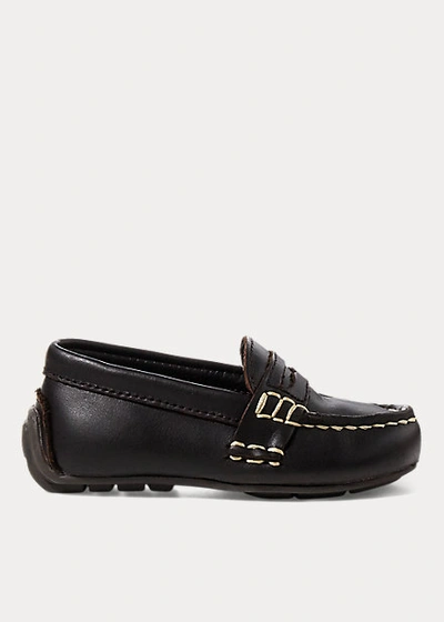 Polo Ralph Lauren Kids' Telly Leather Penny Loafer In Chocolate