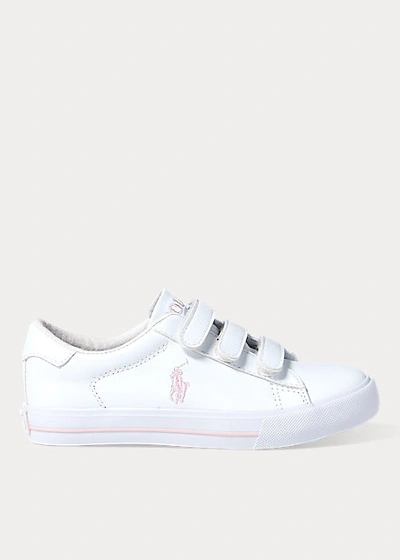 Polo Ralph Lauren Kids' Easten Ii Low-top Ez Sneaker In White Tumbled