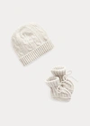 Polo Ralph Lauren Babies' Cashmere Beanie & Bootie Set In Light Grey Heather