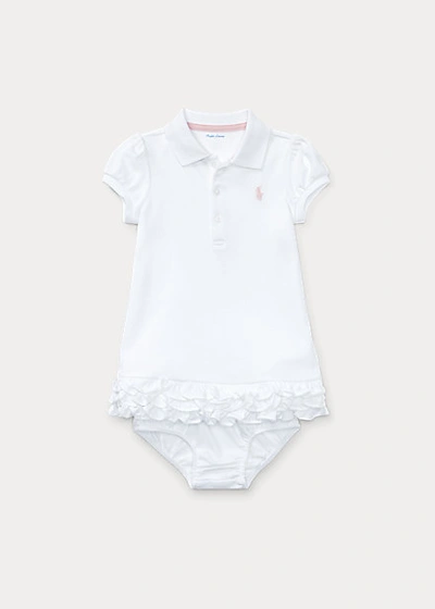 Ralph Lauren Babies' Ruffled Polo Dress & Bloomer In White