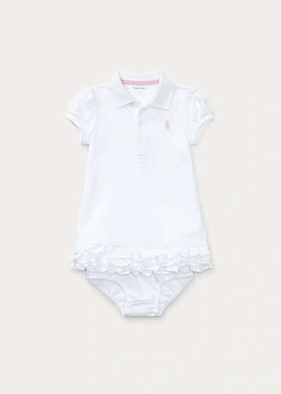 Polo Ralph Lauren Baby Girls Ruffled Trim Cupcake Dress In White