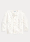 Ralph Lauren Babies' Cable-knit Cashmere Cardigan In Light Grey Heather