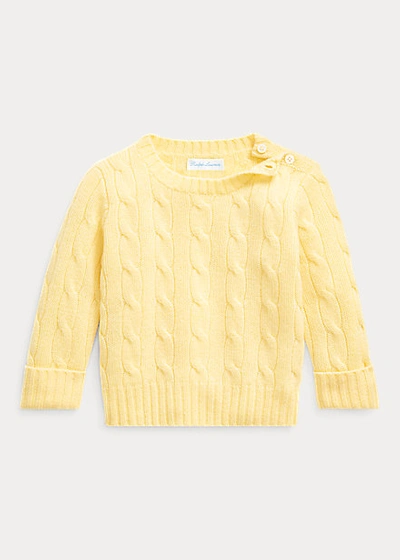 Polo Ralph Lauren Babies' Cable-knit Cashmere Sweater In Light Grey Heather