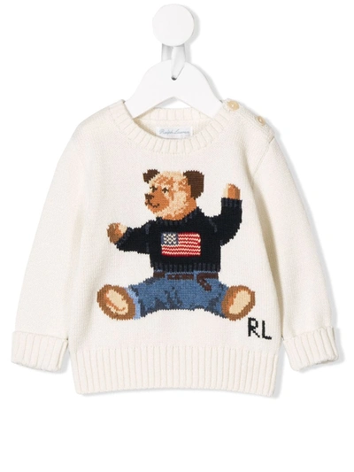 Ralph Lauren Babies' Teddy Knit Sweater In Neutrals