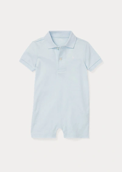 Ralph Lauren Babies' Soft Cotton Polo Shortall In Beryl Blue